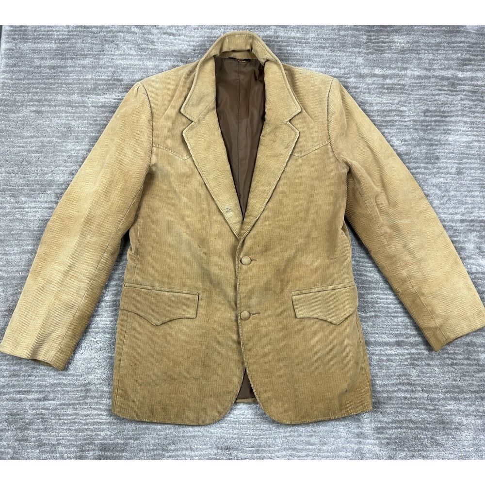 Vintage Pioneer Wear Albuquerque Blazer Mens 42L Brown Tan Corduroy Jacket USA